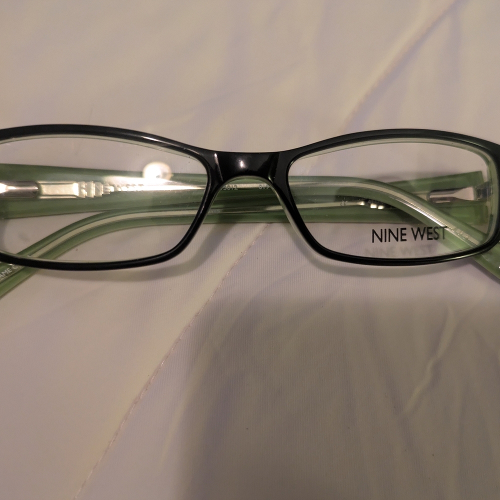 Nine West Black and Green Frames Never Had My Prescription Put In Them NEW